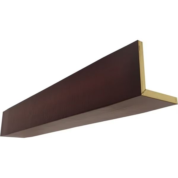 2-Sided (L-beam) Rough Cedar Endurathane Faux Wood Ceiling Beam, Premium Cherry, 8